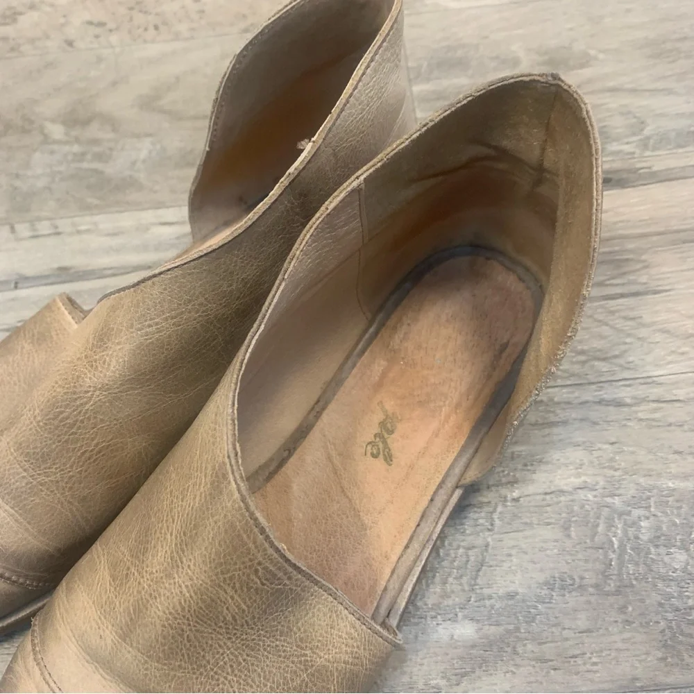 Free People Royale Distressed Leather Pointed Cut Out Flats - Picture 4 of 14